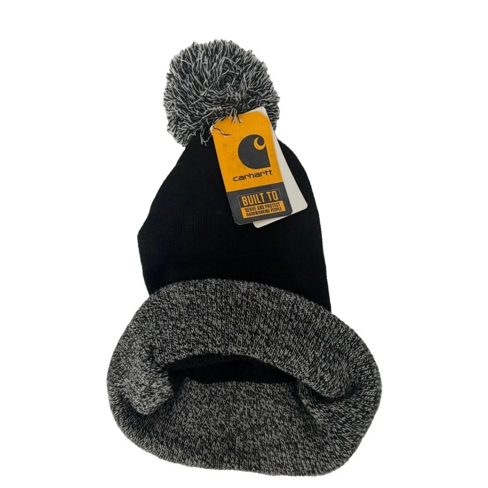 Carhartt Women's Lookout Acrylic Pom Pom Hat, Black, One Size